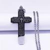 Classic Bible Cross Chain Necklace Men's Stainless Steel Pendant Necklace