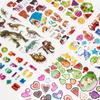 500 roztomilých chlupatých samolepek s různými vzory, včetně 3D variant, písmen, čísel, motýlů, ryb, dinosaurů atd.