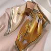 111 mulberry silk silk scarf women's spring and summer small square scarf versatile elegant retro printing sunscreen shawl scarf