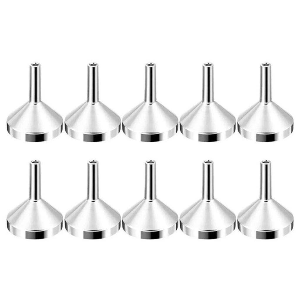 Pack of 10 Small Metal Perfume Funnel Kitchen Funnel Filling Funnel for Easy Transfer and Filling into Small Bottles