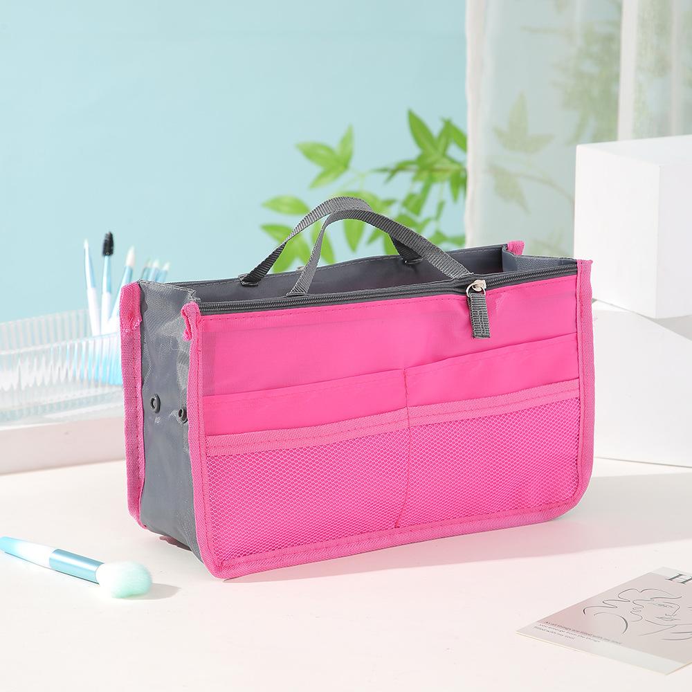 Large Capacity Portable Cosmetic Bag Double Zipper Travel Toiletry Organizer with Handle KTB