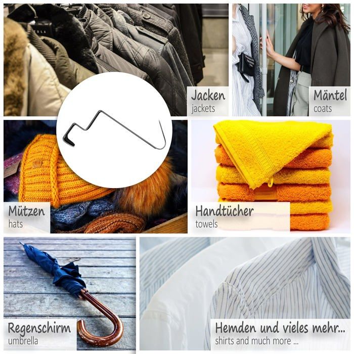 Portemanteau de porte - COM-FOUR - CF15262 - Acier inoxydable - Fixation sans perçage - Antirouille