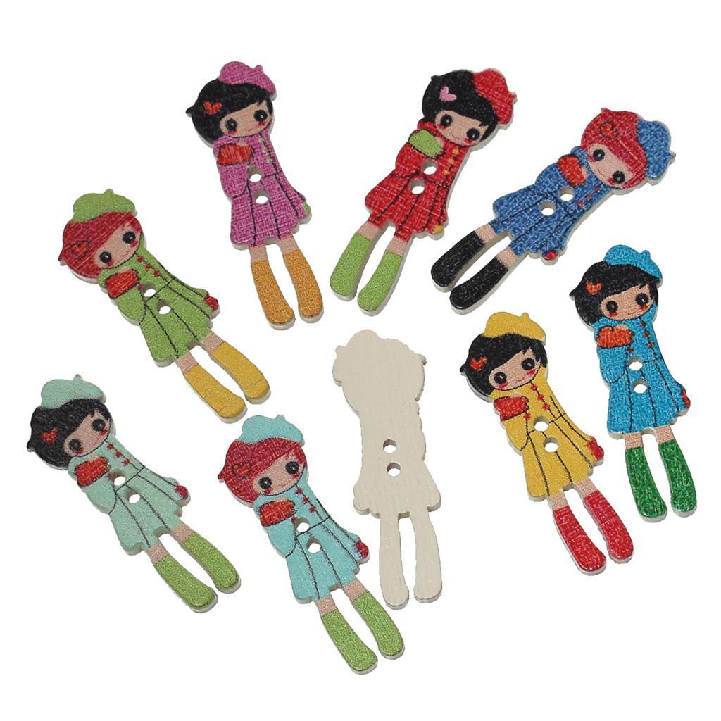 

Вуд, швейная кнопку скрапбукинга девушка на случайных 2 отверстия 3,5 см (1 3/8") x 12,0 мм (4/8»), 9 шт