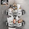304 Stainless Steel Double-Layer Bathroom Shelf with Rod & Hooks