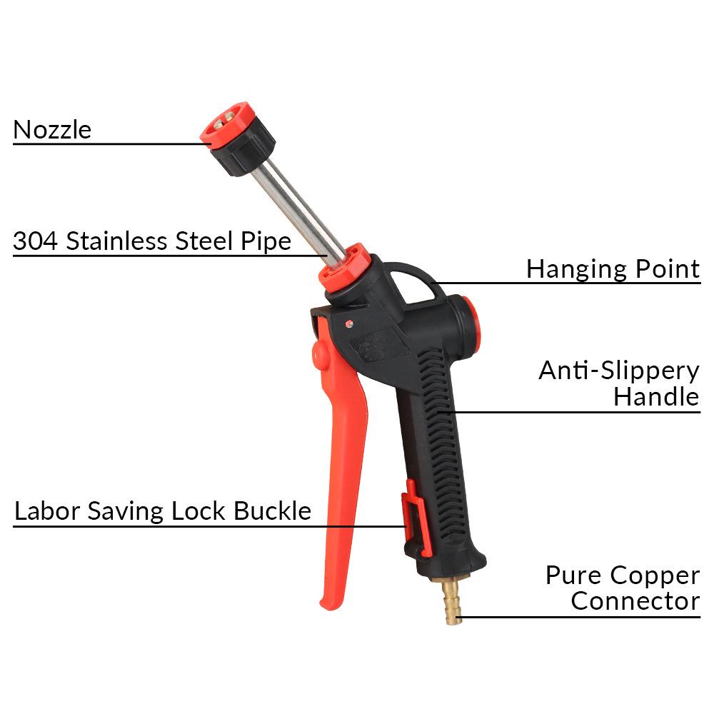 Fan-Shaped Car Wash Foam Spray Gun with Water Wax Atomizer