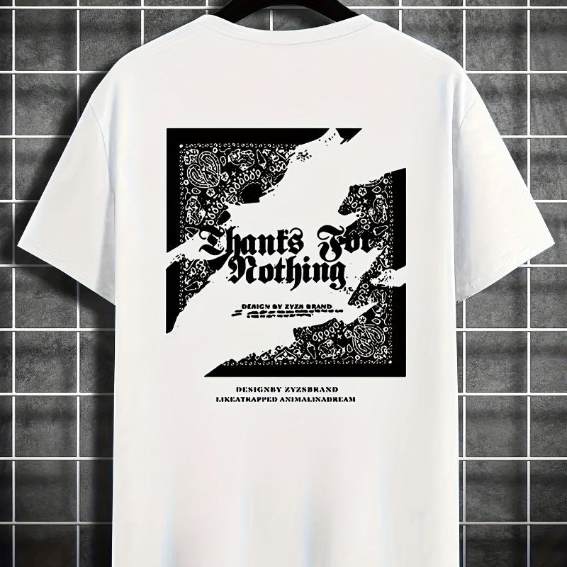 

Thanks For Nothing Bandana T-Shirt,Soft Breathable & Fade-Resistant, Classic Fit for Daily Casual Wear XXL белый