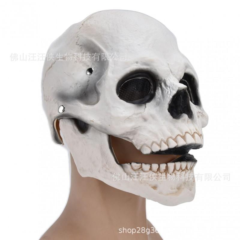 Moving Jaw Skull Mask Full Head Halloween Cosplay Horror Costume Adults