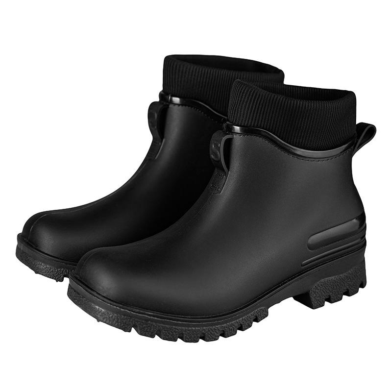 Modische Unisex Kurze Regenstiefel mit Samt, Rutschfestem, Wasserdichtem Design für Damen