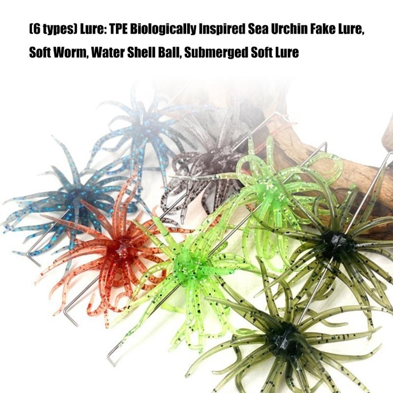 6Pcs Artificial Sea Urchin Lures Soft Floating Swimbait Artificial Baits For Beginner And Professional Anglers Enduring