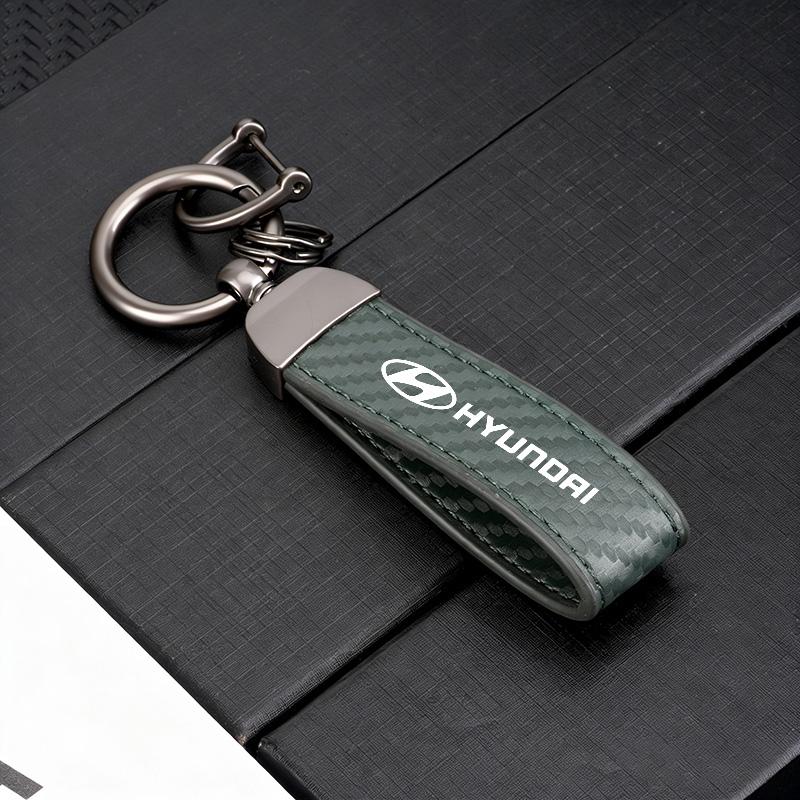 Auto Kohlefaser Leder Zinklegierung Schlüsselanhänger Mikrofaser Schlüsselanhänger für Hyundai Tucson Accent Elantra Santa fe Sonata I10 I20 I30