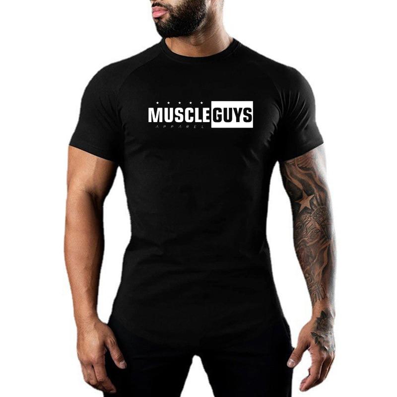 Tun Sie Die Arbeit Sommer Gedruckt Sportswear Herren Oansatz Baumwolle Mode Casual Bodybuilding Fitness Gym Sport Coole T-shirt 6 Farben