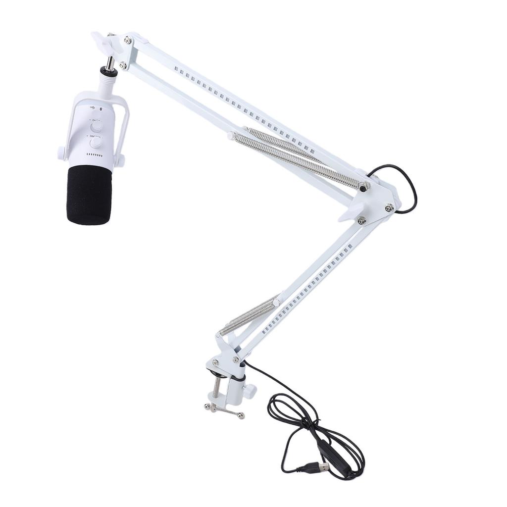 Gaming USB Microphone for PC Dynamic RGB Noise Cancellation Condenser Mic with Boom Arm for Strming Podcast
