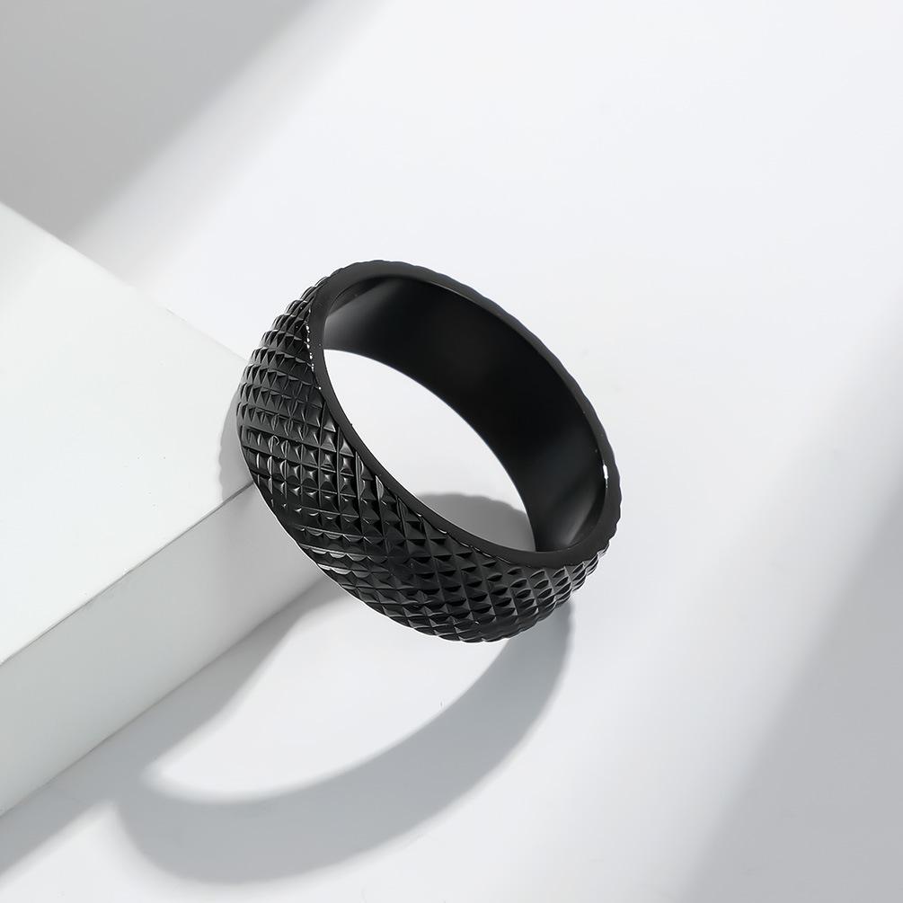 Jewelry Stainless Steel Rhombus Cut Face Men's Ring European and American Wind Titanium Steel Men's and Women's Neutral Wind Jewelry