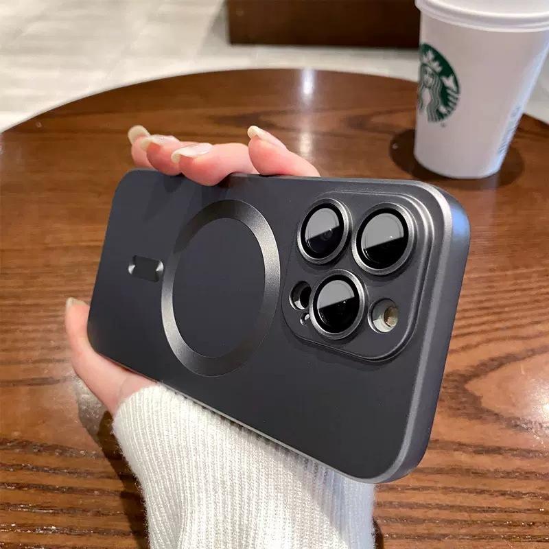 

Магнитная адсорбция Magsafe Подходит для чехла для мобильного телефона IPhone 16 Поставляется с защитной пленкой для объектива Apple 15Pro Матовый всесторонний мягкий чехол iPhone 11