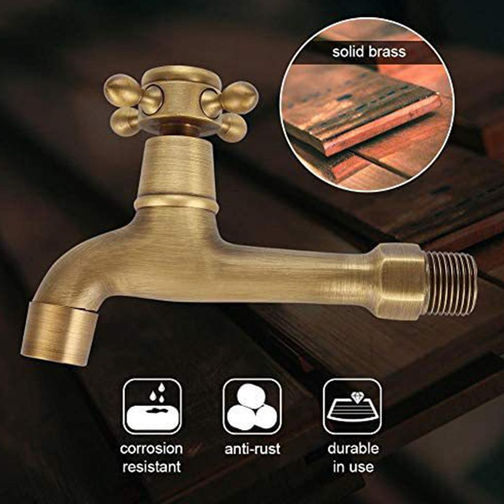 Měděná dřezová baterie Vintage Prodloužená Bronzová barva Jednopáková baterie na studenou vodu pro kuchyňský dřez Mop