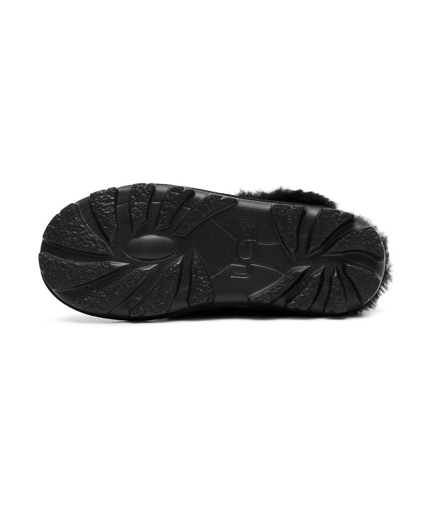 Ugg [Women] Fur Collar Suede Slippers (Coquette) - Black / 5125Blk