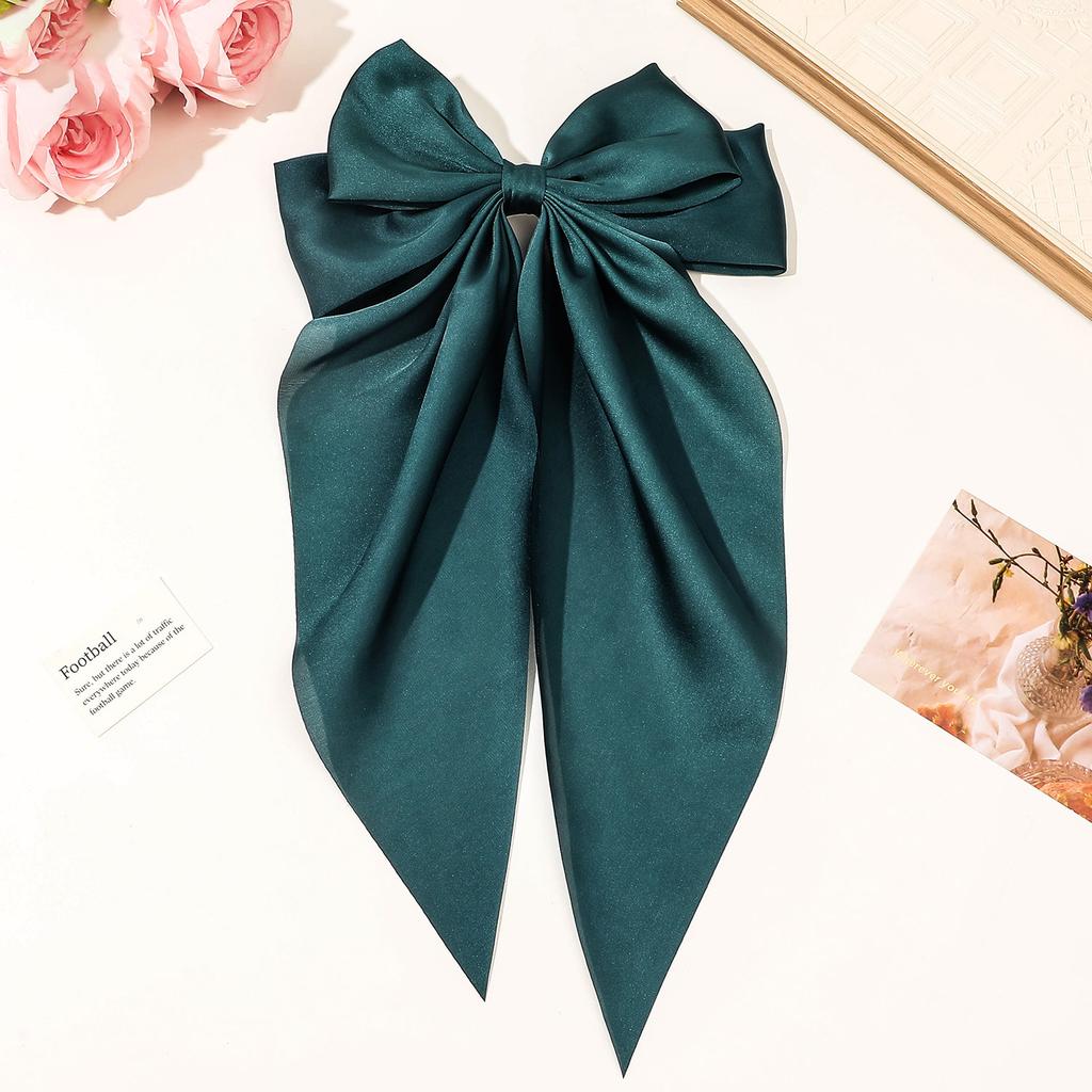 Elegant Bow Barrettes Women Temperament Ponytail Hairpin Hair Clip Girls Black Red Big Ribbon Hair Clip Fashion Hair Accessories