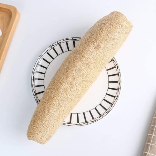 Natural Loofah, Multi-Purpose Loofah Sponge, Loofah Scrubber, 3-Pack, Dish Brush, Dishwashing Brush, Kitchen Supplies, Gentle on Hands, Non-Greasy, So