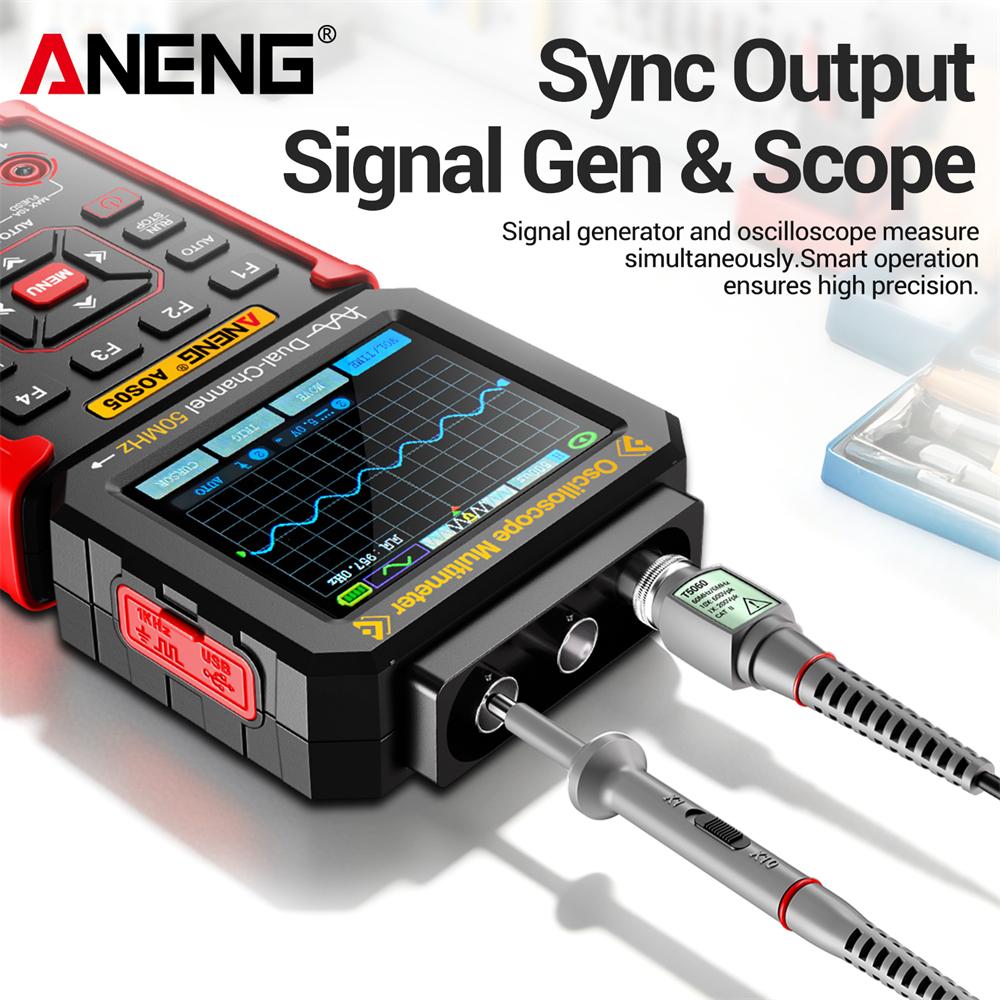New ANENG AOS05 3-in-1 Intelligent Dual Channel Oscilloscope Multimeter 50MHz 200MS/s Sampling Rate True RMS Digital Multimeter with Signal Gene Tools
