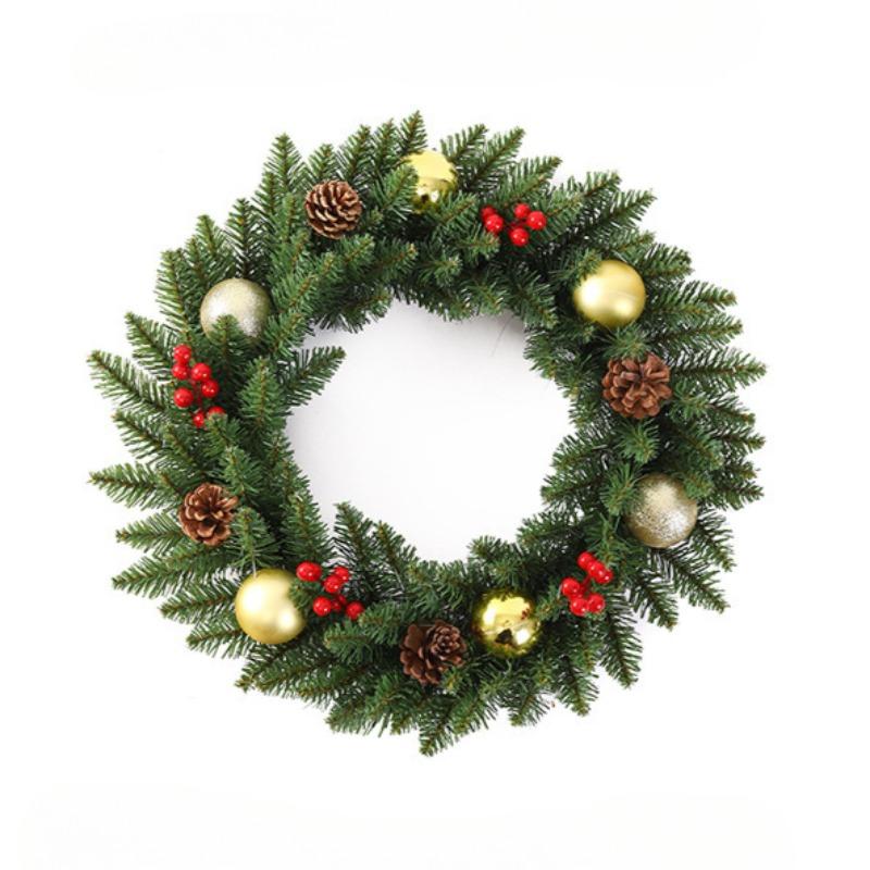 

1 шт. 30 см різдвяний вінок для передніх дверей, штучний різдвяний вінок із сосновими шишками та ягодами, натуральний різдвяний вінок із кипарисів 30cm