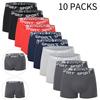 Men's Underwear 10-Piece Set: Plain-Coloured Fashion Briefs, Boxer Briefs, Sports Underwear Shorts