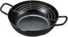 SH9160 Iron Tempura Pan, 24cm with Rinse, 3.2L Capacity, Gas and Induction Compatible, Made In Japan