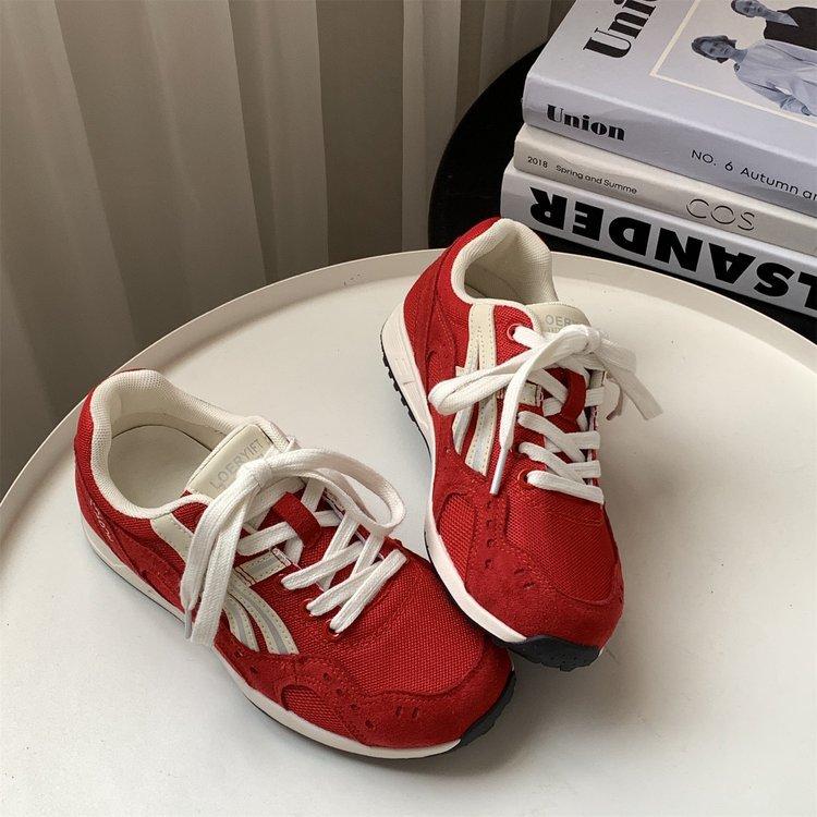 [Youshilai] 2025 Autumn New Mesh Breathable German Training Shoes Women's Color Matching Flat Bottom Non-slip Casual Sports Shoes