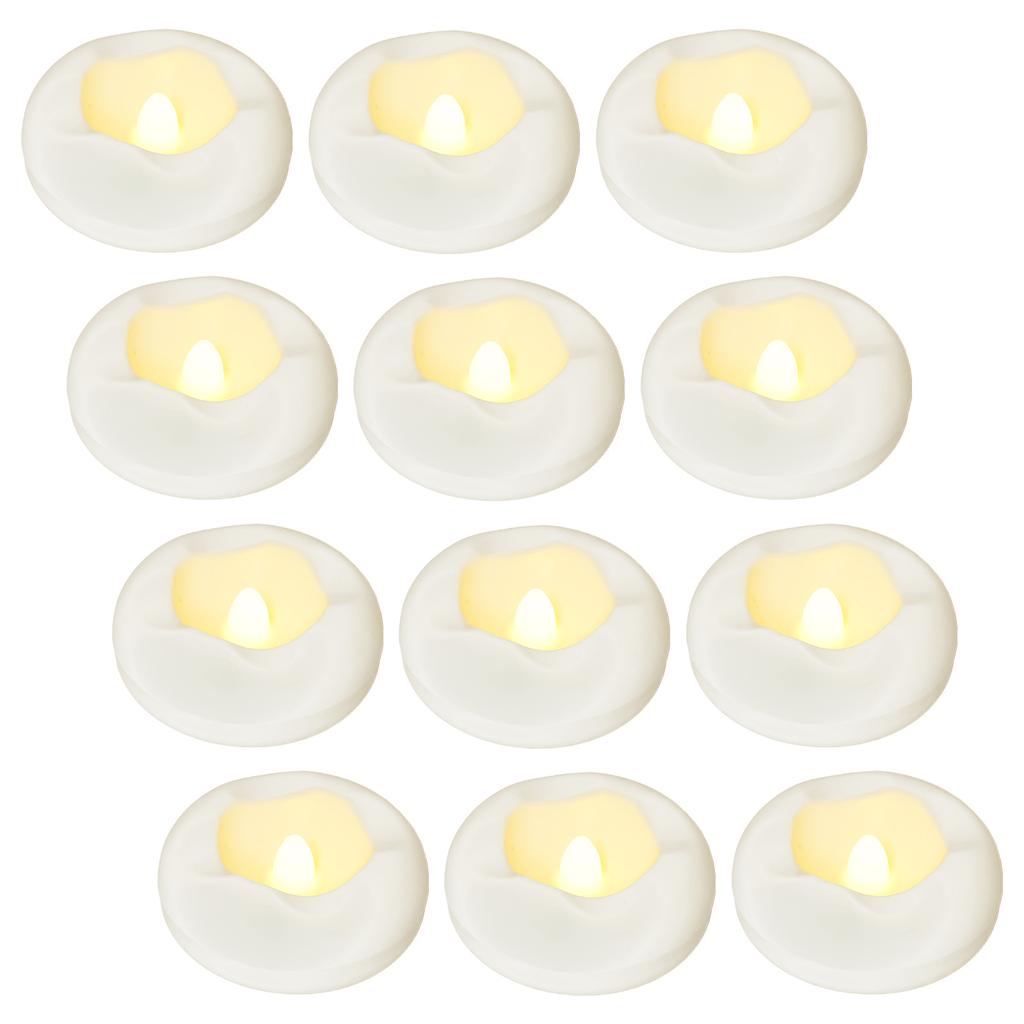 12/24Pcs LED Candle Plastic LED Floating Candle Flameless Floating Candles Battery Powered Candles Light for Birthday Party Home