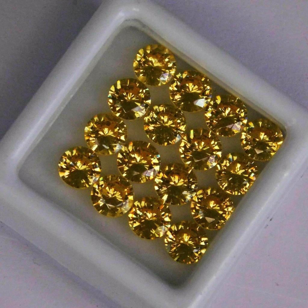 24 Pcs Lot Natural Yellow Sapphire Round Cut 5x5mm Certified Loose Gemstones