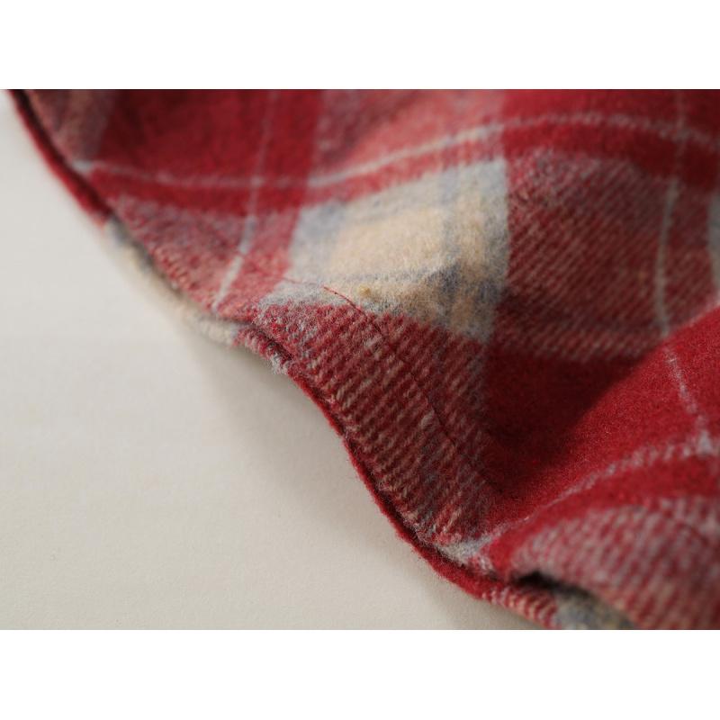 Girls' Woolen Skirt Autumn New Korean Style Red Vintage Plaid A-line Skirt for Young Children