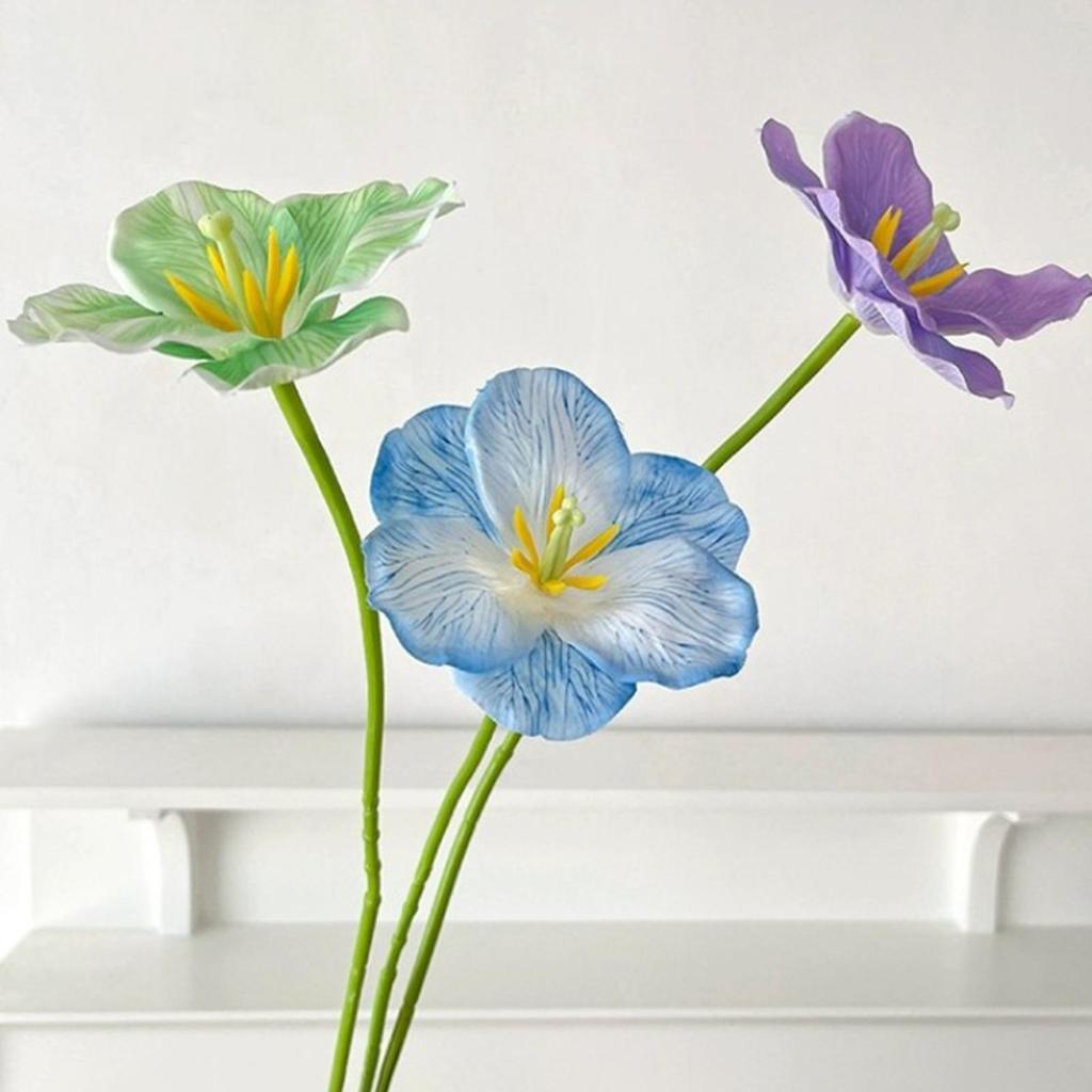 Leafless Fake Flower with Stem 12cm Flower Head 55cm Rhizome Home Wedding Decoration Retro Photography Props for Commercial