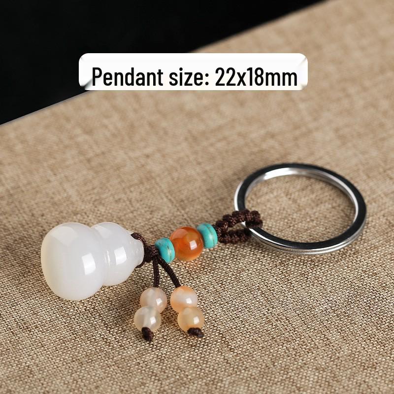 Chalcedony Pixiu Wealth Keychain & Agate Peace Buckle Pendant