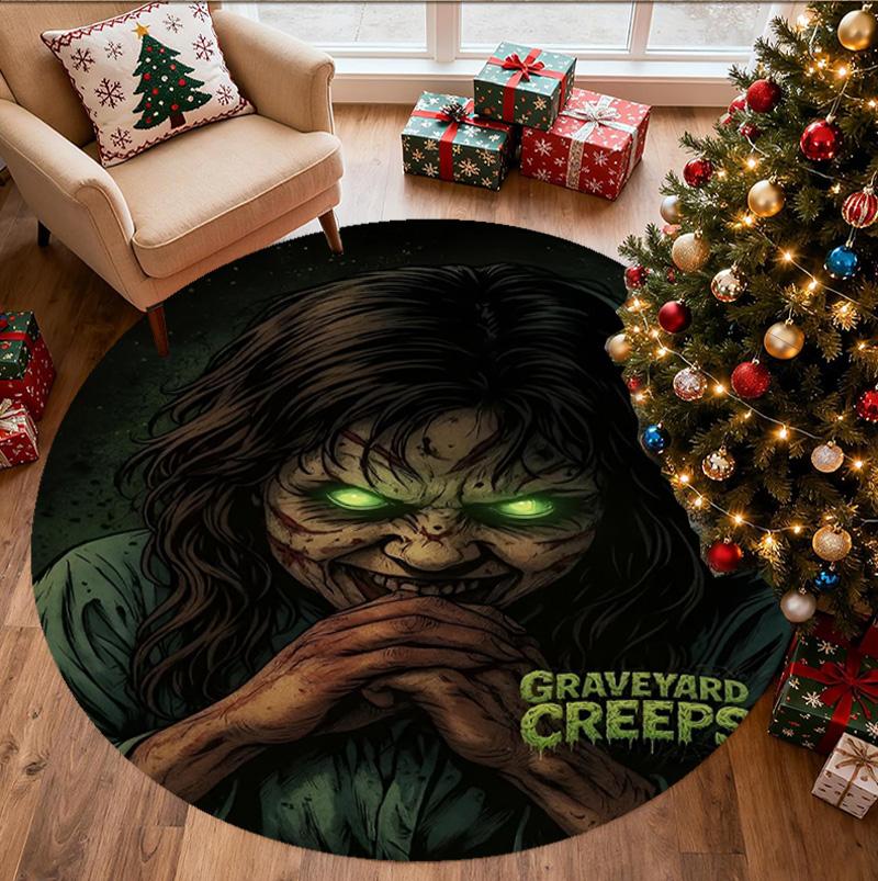 Chucky Pattern Round Rug, Indoor/Outdoor Mat, for Picnic, Gameroom, Bedroom, Office, Living Room, Home Decor Carpet, Birthday Gift