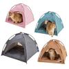 Tenda Cama para Gato Espaçosa Ventilada Tenda para Gato Caverna Escondida Cama Semi-Fechada para Gato com Tapete Removível Lavável para Verão Todas as Estações