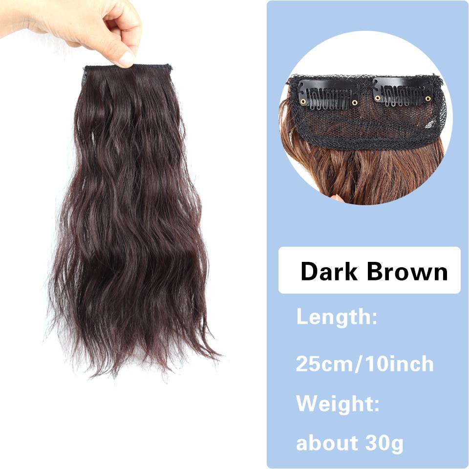 Synthetic Hair Curly hair 25cm/35cm Mini Hair Pad Hair Natural Black Brown Hair Extension Clips In Hairpiece For Women Hair Wig