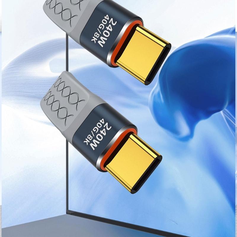 USB4 USB C Cable Short 5Inch Flat 40Gbps Data Transfer 240W Fast Charging Supports 8K Video for Phone Pad Devices