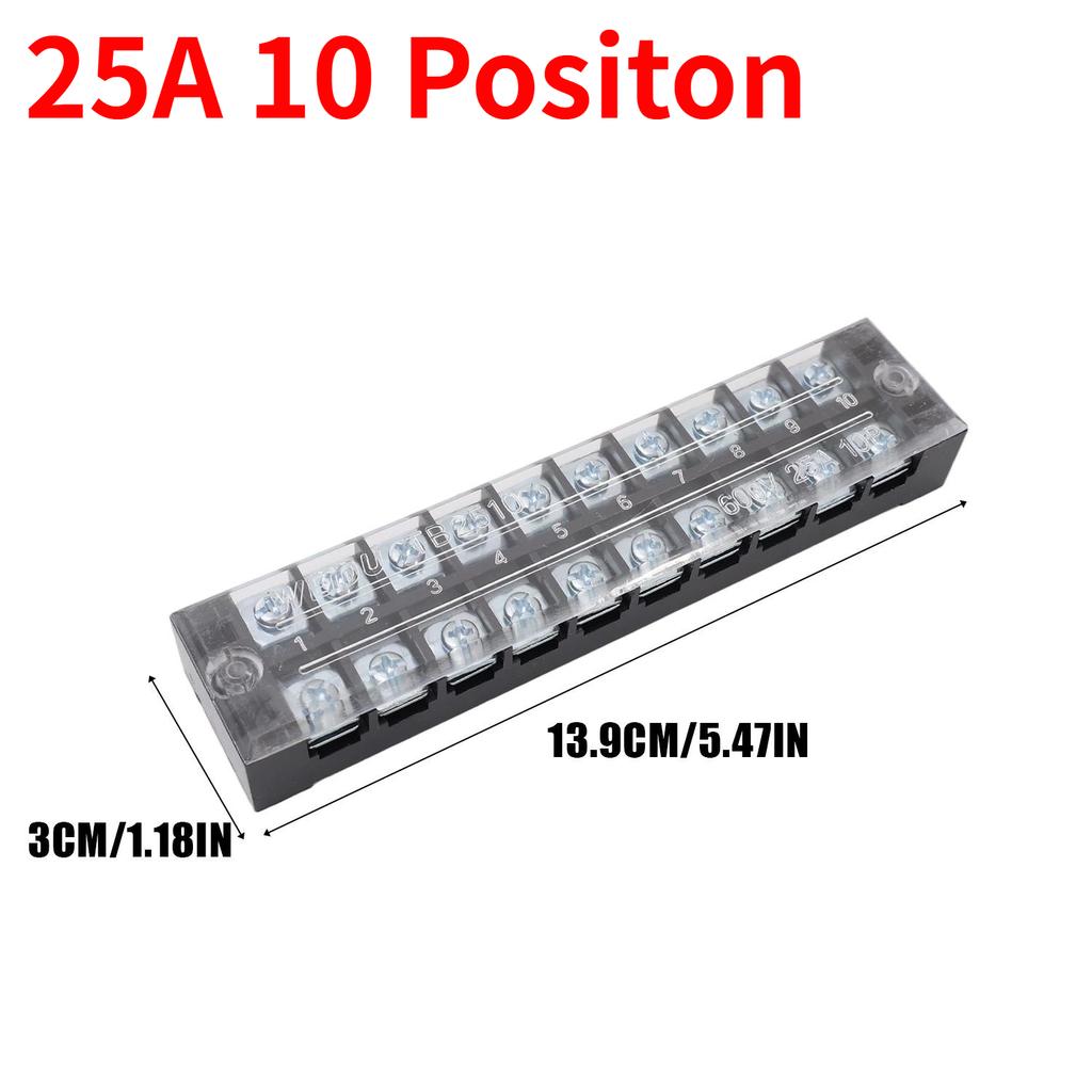 5/1PCS Dual Row Strip Barrier Screw Terminal Block Flame-retardant Terminal Block Base 4/5/6/8/10Positions Fixed Wire Connector