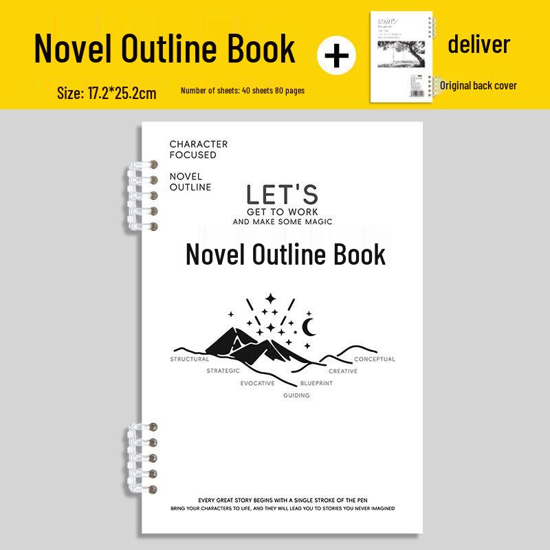 Outline Notebook with Loose-Leaf Templates and Special Character Designs for Students and Novel Writing