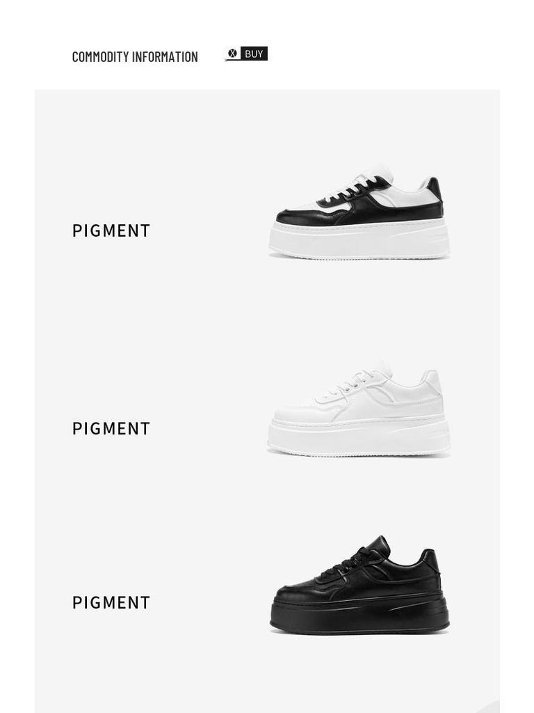 Herren Herbst Atmungsaktive Koreanischer Stil Dicksohlige Freizeit-Sneaker mit Unsichtbarem Höhenerhöhendem Weißem Design