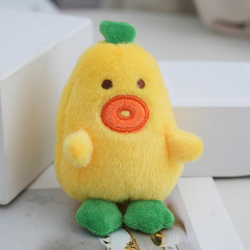 

Yellow Face Plush Toy Keychain Soft And Fluffy Key Holder Backpacks For Yellow