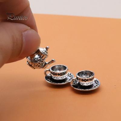 5 st/set 1:12 Dockhus Tekanna Set Miniatyr Tekanna Tekopp Underlägg Modellset Matbord Modell Dekor Leksak Dockhus Tillbehör