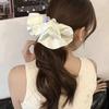 Korean Version, Oversized, Blue Striped Headband, High-end Feel, Ballet Style, Satin Headband with Meatballs, Versatile Headband