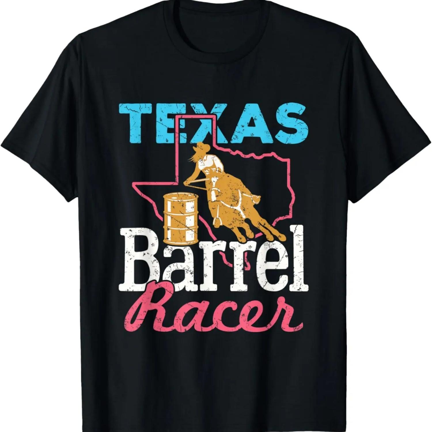 Barrel Racing Texas Barrel Racer Horse Riding Rodeo Cowgirl T-Shirt S чёрный