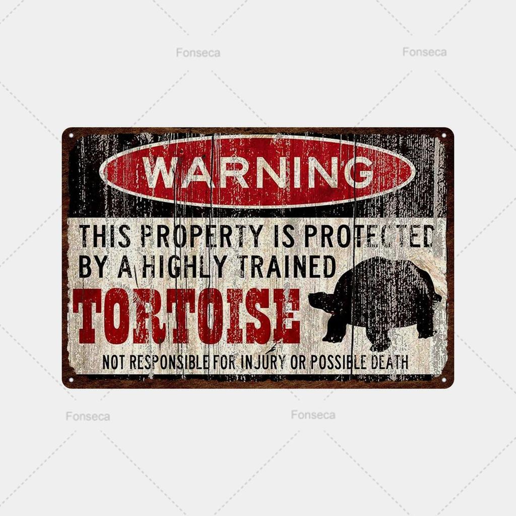 Vintage Tin Attention Animal Warning Signs Metal Sign Plaque Metal Public Retro Wall Decor Garden Park Wild Cave Metal Poster