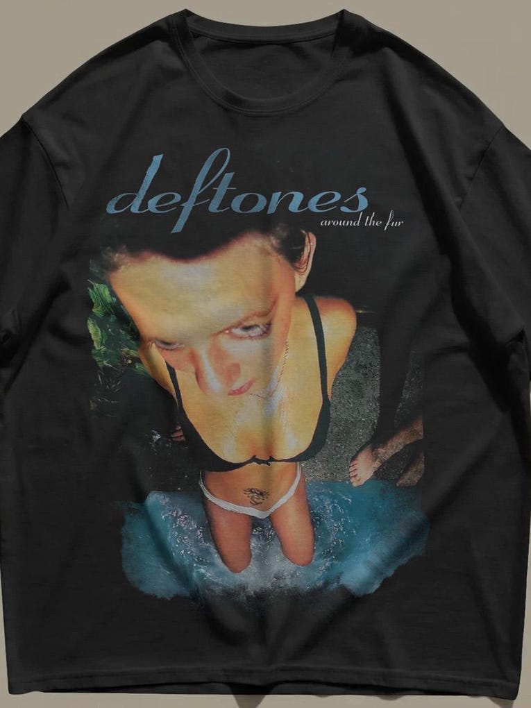 Deftones Vintage 90s Band Tshirt Heavy Cotton Alternative Metal Tee
