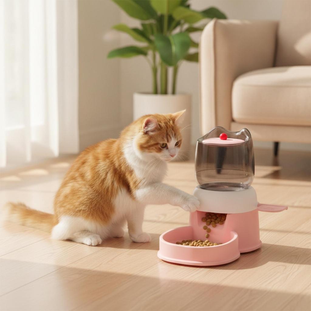 Press Pet Feeder, Compact, With