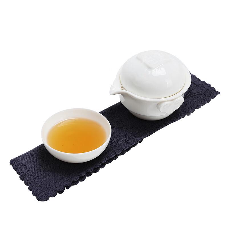 Chaxun Nordic White Porcelain Travel Tea Set - 1 Pot, 2 Cups