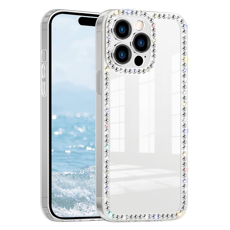 

Bling Diamond Rhinestone Case for iPhone 16 15 14 Plus 13 12 Pro Max Luxury Clear Glitter Shiny Gem Design Soft Silicone 3D Case iPhone 15 Pro Max