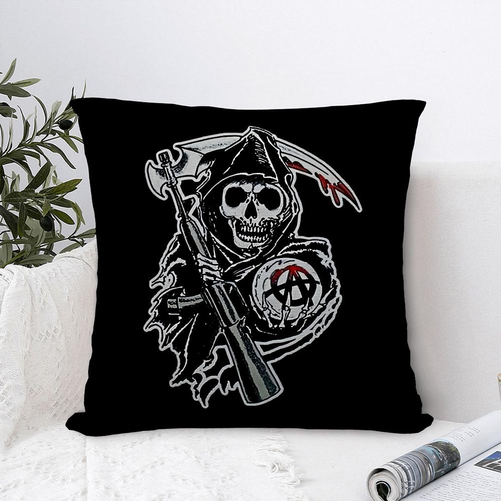 TV Sons Of A-Anarchy Kissenbezug Sofa Dekorative Wohnkultur Doppelseitiger Druck Plüsch Quadratische Überwurf-Kissenbezüge Kissen Deko Abdeckung