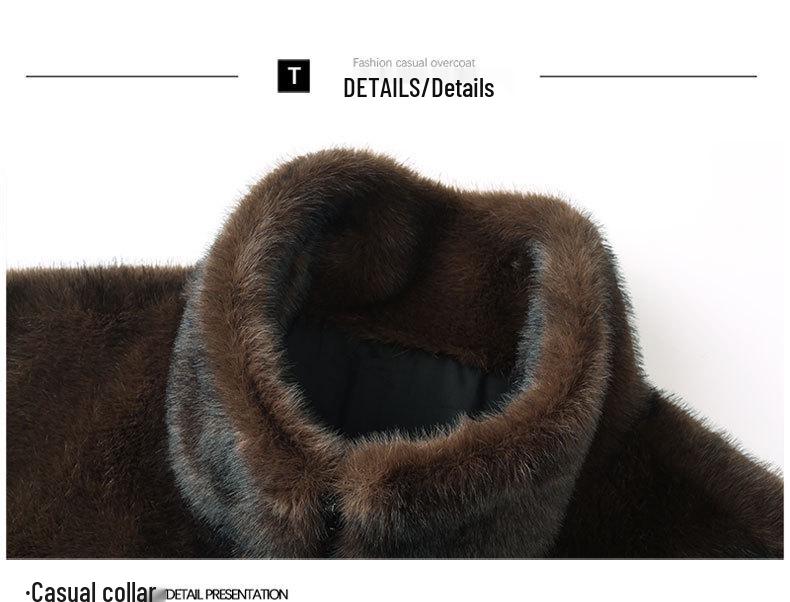 2025 Men's Winter Mink Fur Jacket: Stand Collar, Stylish & Casual Coat for Young and Middle-Aged Men